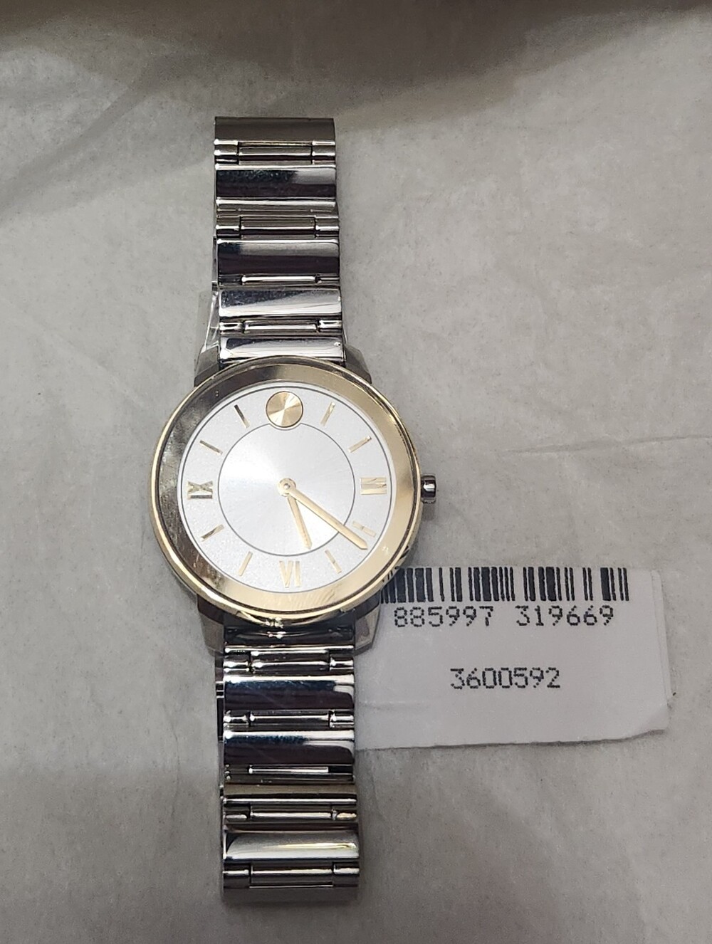 MOVADO BOLD 3600592 TWO TONE DIAL SILVER STAINLESS STEEL BRACELET Woman's WATCH